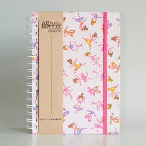 A5 Ballerina Girls Fabric Wrapped Notebook With..