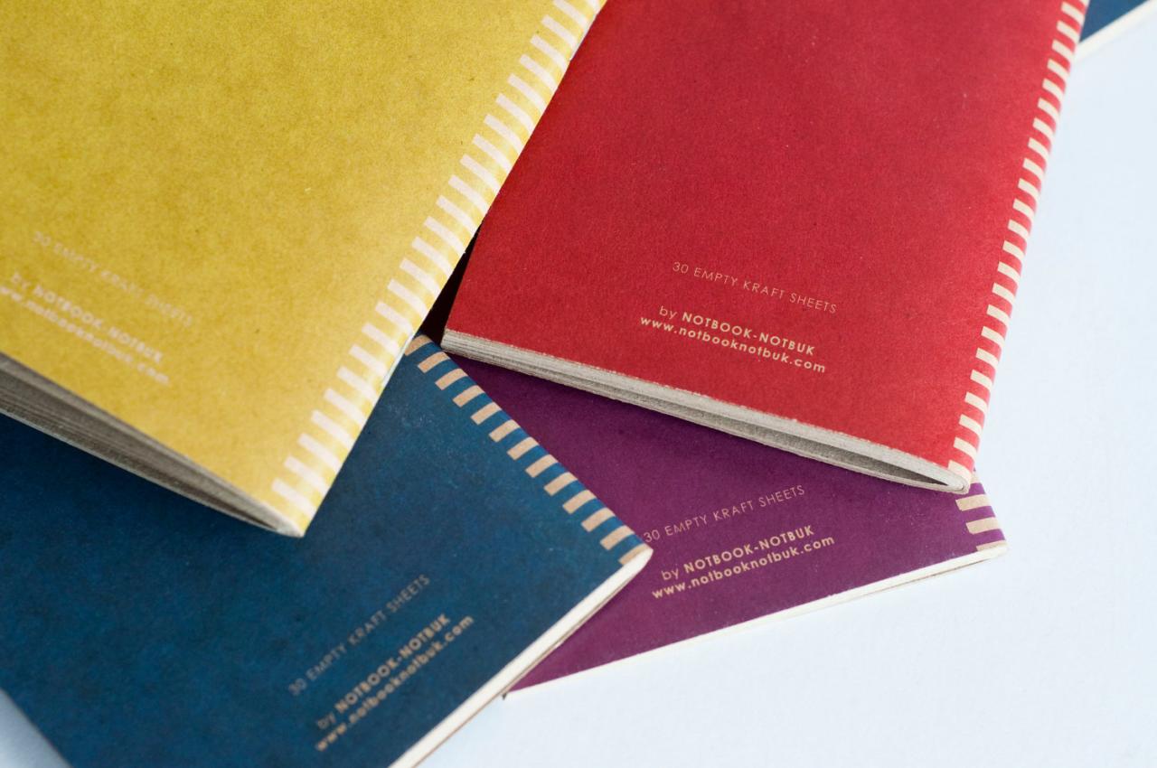 Set Of 2 Kraft Paper & Saddled Stitched Notebooks Red Monster on Luulla