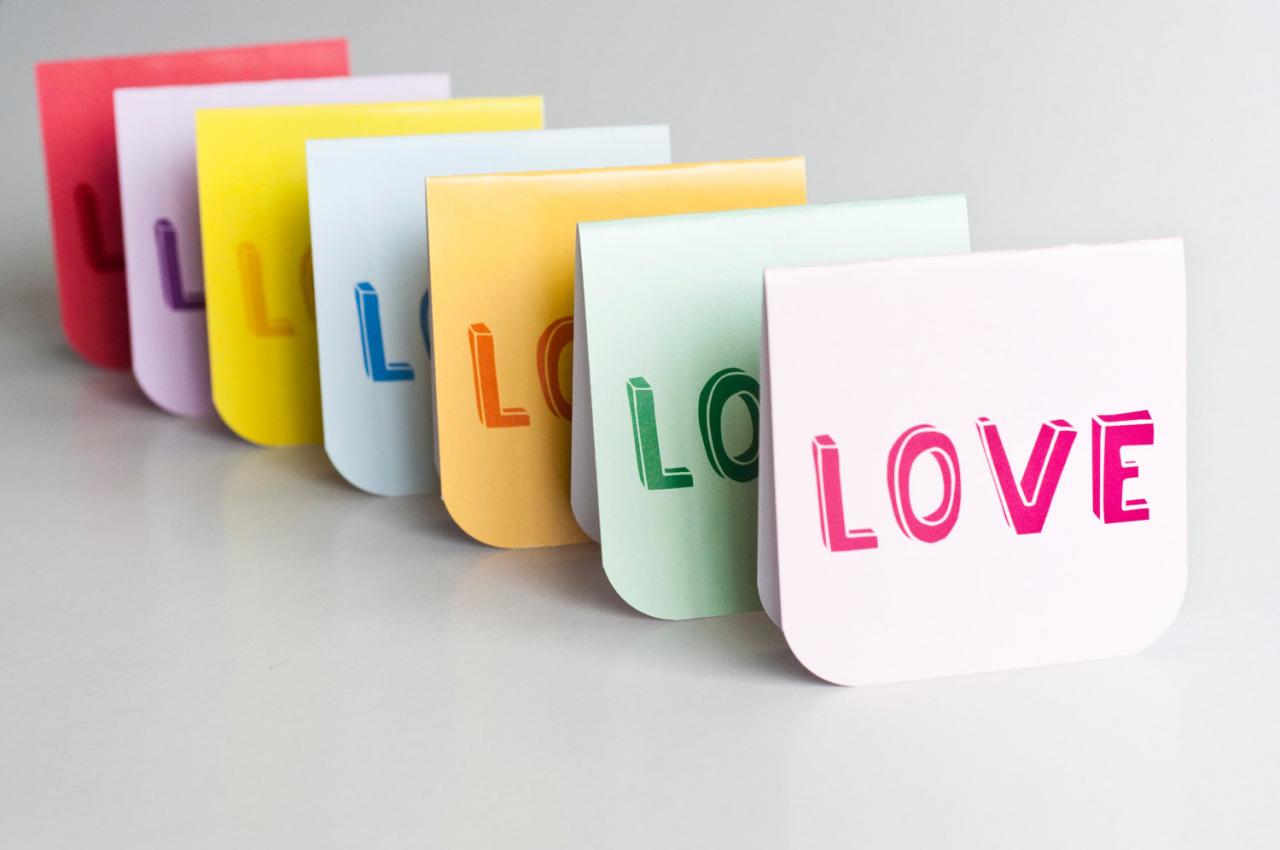 7pcs of Blank Mini Cards (Love Love Love)