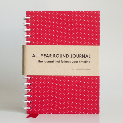 All Year Round Journal (unfilled Dates / Months / Years) - Red Polkadots
