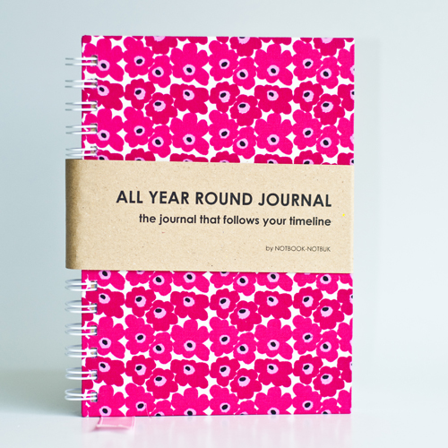 All Year Round Journal (unfilled dates / months / years) - Pink Marimekko